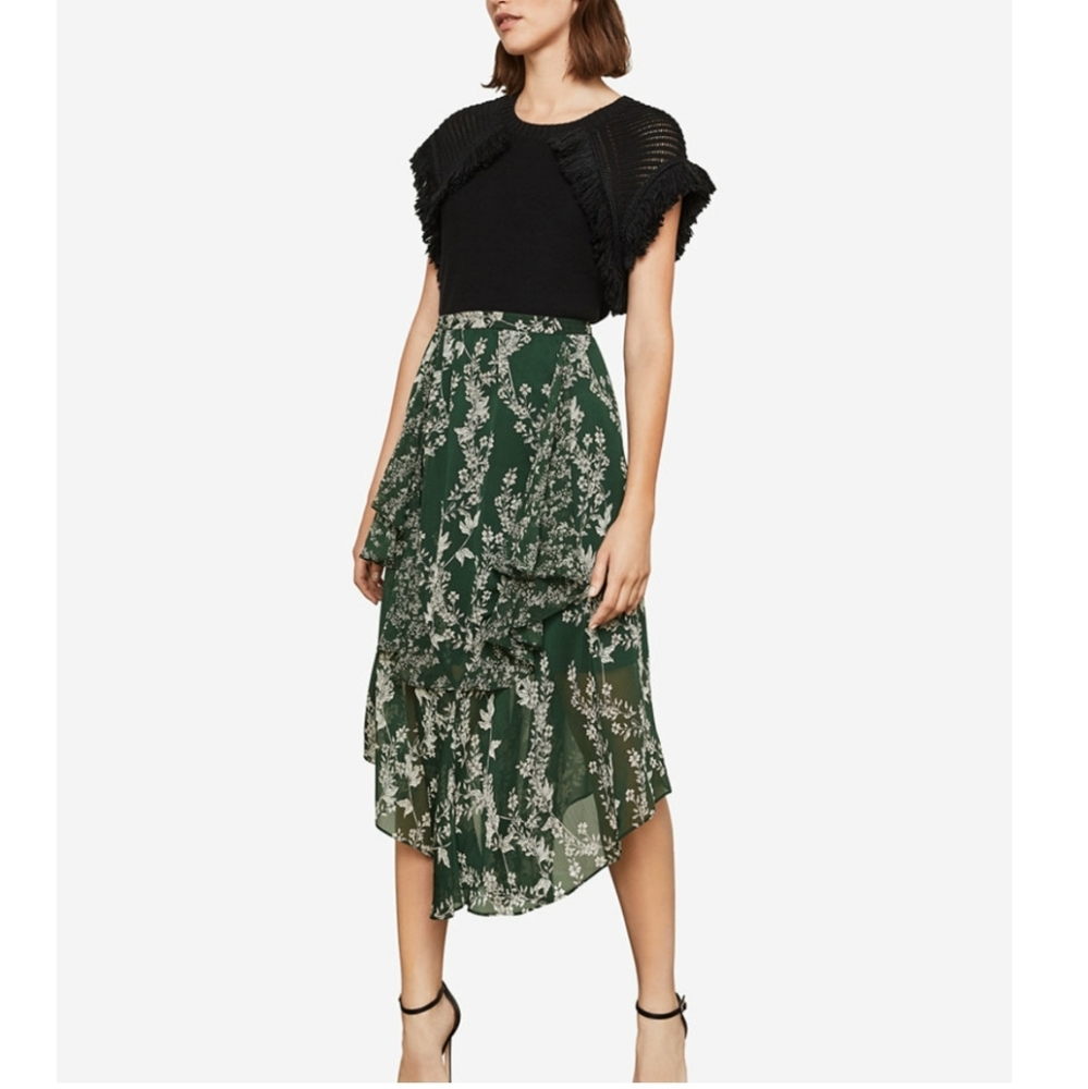 BCBG Maxazria flower print asymmetrical skirt